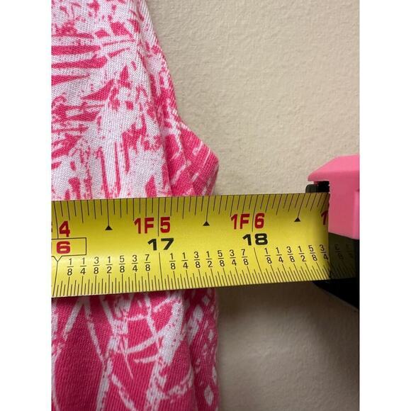 Sonoma Vacation Pink White Palm Tree Maxi Dress Size Medium Euro Summer Sabrina - Picture 9 of 10